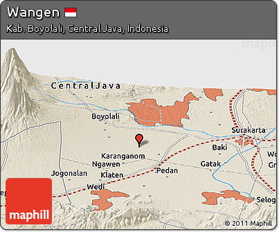 Shaded Relief Panoramic Map of Wangen