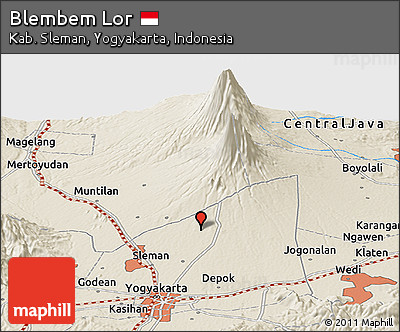 Shaded Relief Panoramic Map of Blembem Lor