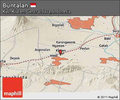 Shaded Relief Panoramic Map of Buntalan