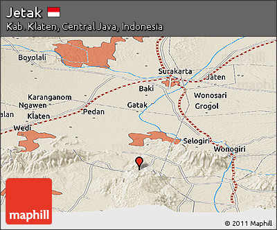 Shaded Relief Panoramic Map of Jetak