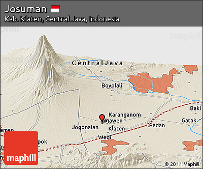 Shaded Relief Panoramic Map of Josuman