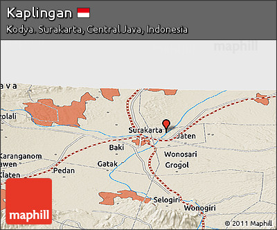 Shaded Relief Panoramic Map of Kaplingan