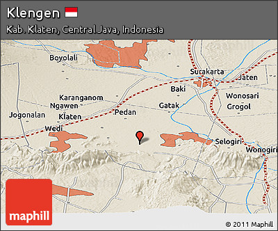 Shaded Relief Panoramic Map of Klengen
