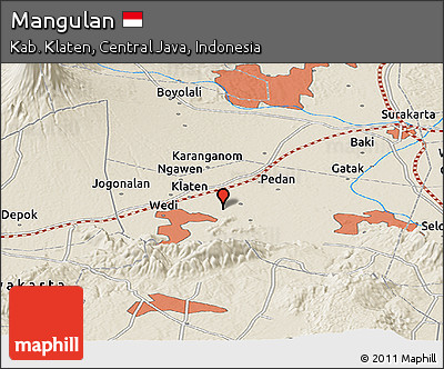 Shaded Relief Panoramic Map of Mangulan