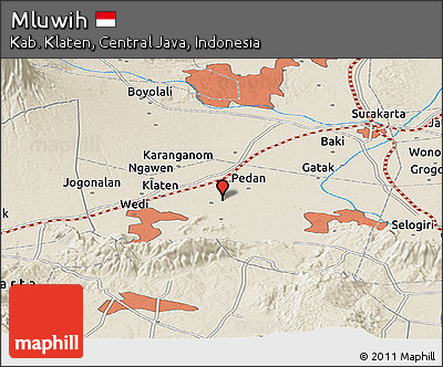 Shaded Relief Panoramic Map of Mluwih
