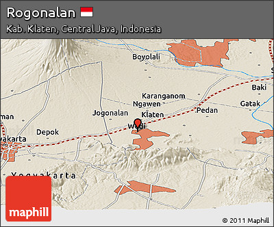 Shaded Relief Panoramic Map of Rogonalan