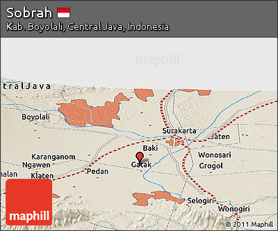 Shaded Relief Panoramic Map of Sobrah