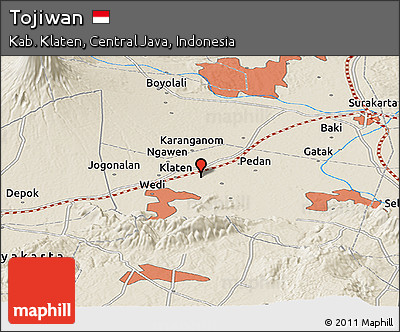 Shaded Relief Panoramic Map of Tojiwan