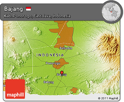 Physical 3D Map of Bajang
