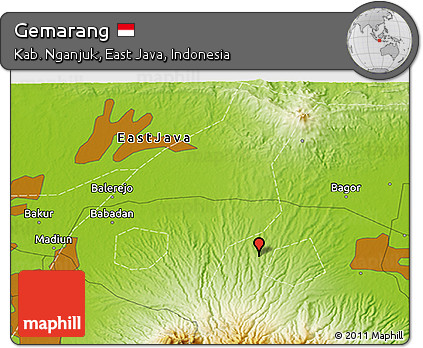 Physical 3D Map of Gemarang