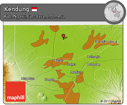 Physical 3D Map of Kendung