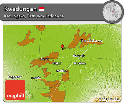 Physical 3D Map of Kwadungan