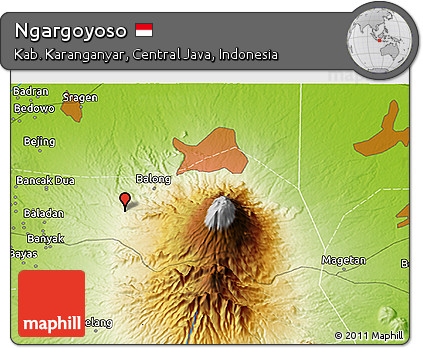 Physical 3D Map of Ngargoyoso