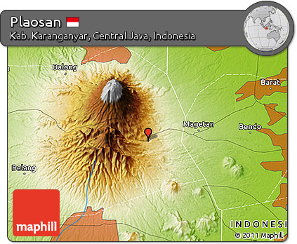 Physical 3D Map of Plaosan