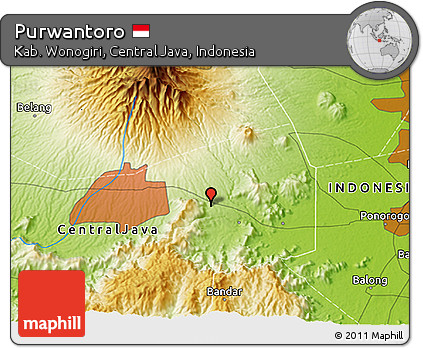 Physical 3D Map of Purwantoro