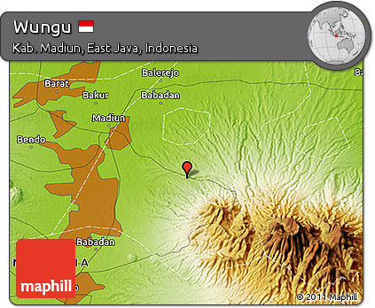 Physical 3D Map of Wungu