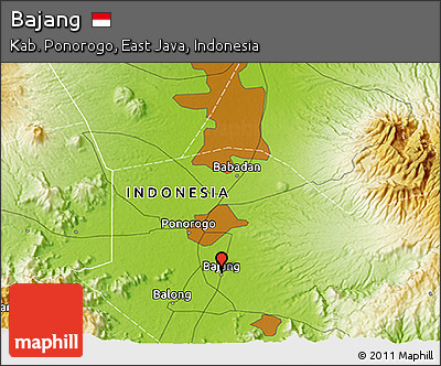 Physical 3D Map of Bajang