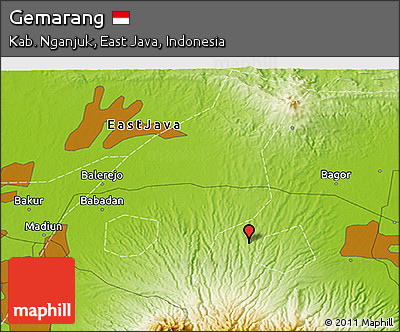 Physical 3D Map of Gemarang