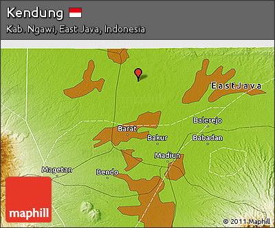 Physical 3D Map of Kendung