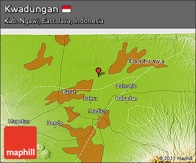 Physical 3D Map of Kwadungan