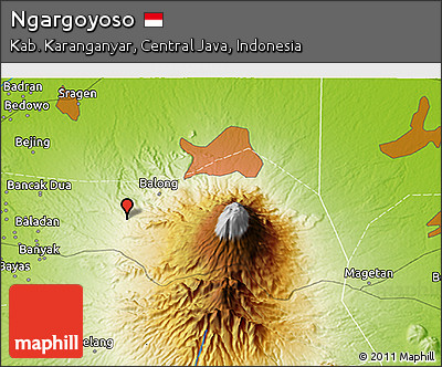 Physical 3D Map of Ngargoyoso