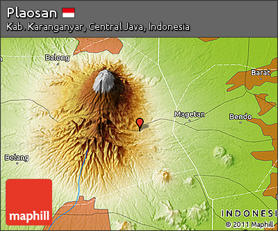 Physical 3D Map of Plaosan