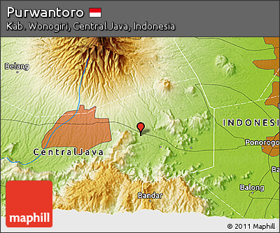 Physical 3D Map of Purwantoro