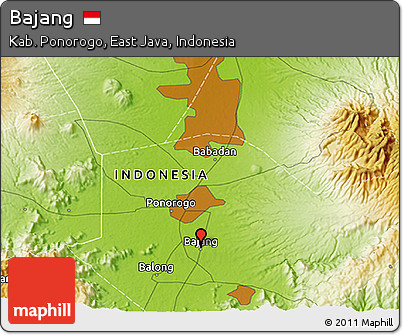 Physical 3D Map of Bajang