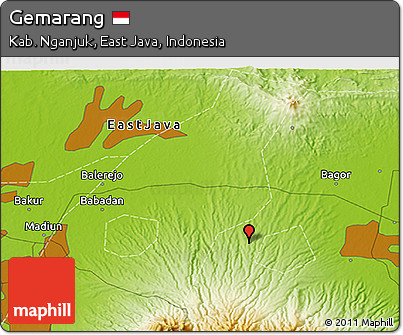 Physical 3D Map of Gemarang