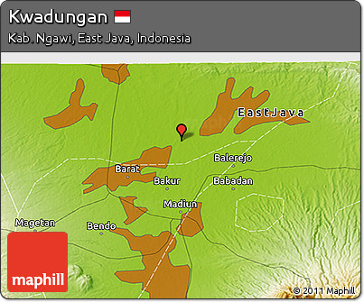 Physical 3D Map of Kwadungan