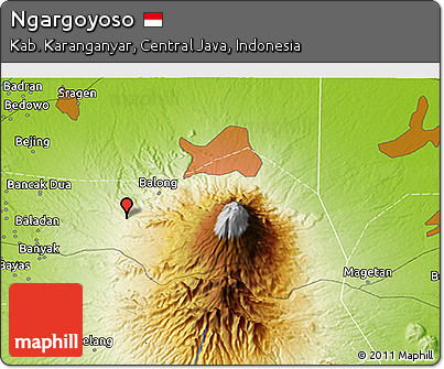 Physical 3D Map of Ngargoyoso