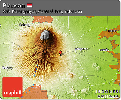 Physical 3D Map of Plaosan