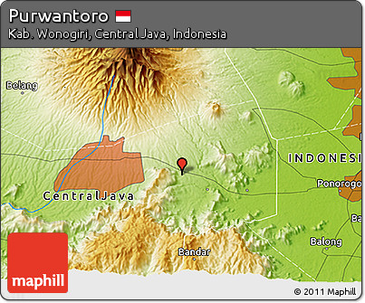 Physical 3D Map of Purwantoro
