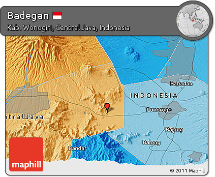 Political 3D Map of Badegan