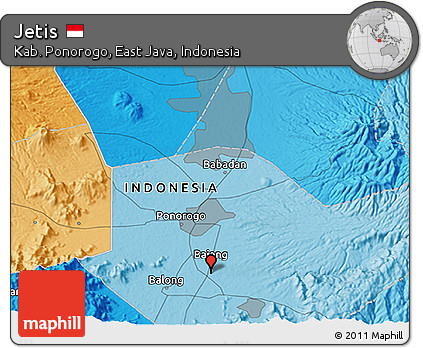 Political 3D Map of Jetis