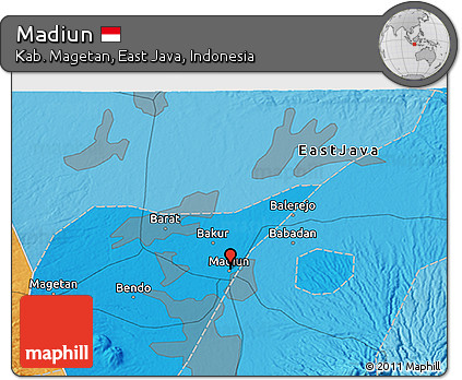 Political 3D Map of Madiun