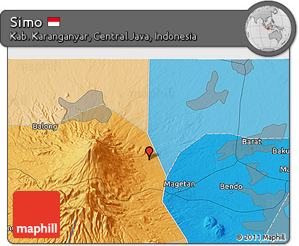 Political 3D Map of Simo