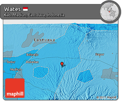 Political 3D Map of Wates