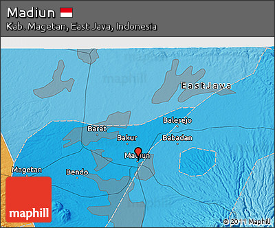 Political 3D Map of Madiun