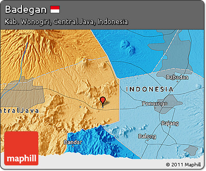 Political 3D Map of Badegan