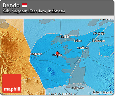 Political 3D Map of Bendo