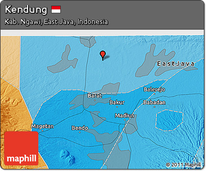 Political 3D Map of Kendung