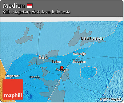Political 3D Map of Madiun