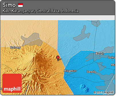 Political 3D Map of Simo