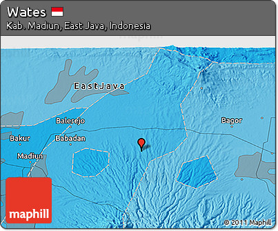Political 3D Map of Wates
