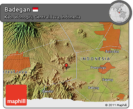 Satellite 3D Map of Badegan