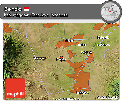 Satellite 3D Map of Bendo