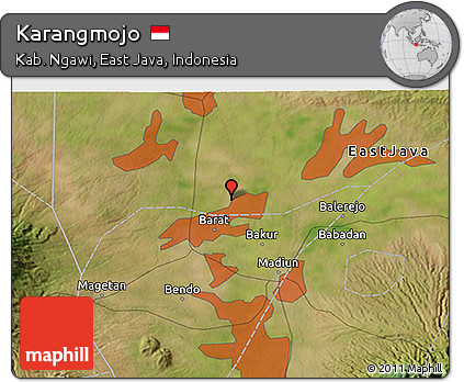 Satellite 3D Map of Karangmojo