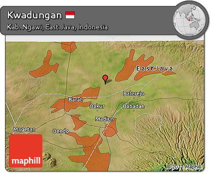 Satellite 3D Map of Kwadungan