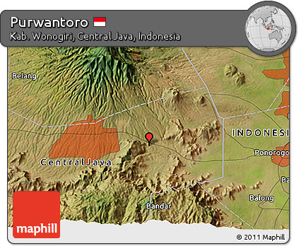 Satellite 3D Map of Purwantoro